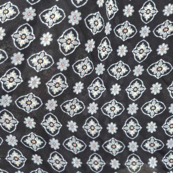 J. Jill Wearever Navy Blue Medallion Square Neck Blouse XL Travel Minimalist - Picture 6 of 11